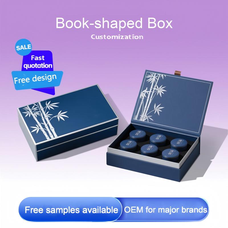 Custom magnetic book-style boxes for fragrance gift sets