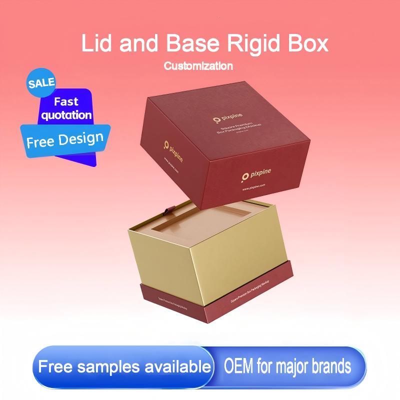 Custom lid and base boxes for makeup palettes